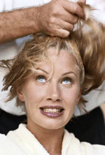 Picture of a woman at the hairdresser